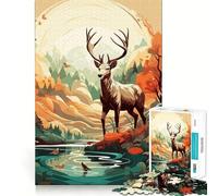 Wild Life In Forest Jigsaw Puzzles1000 Pieces Brain Recall Game Premium Laser Cut Quality Absorbing Activity for Quiet Nights (38x26cm)