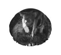 Wild Life Wolf Printed Double-Layer Shower Cap, Reusable Shower Cap, Suitable For Various Hair Lengths