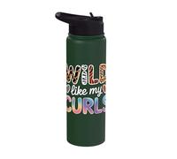 Wild Like My Curls Curly Haired Colorful Animals Leopard Stainless Steel Insulated Water Bottle