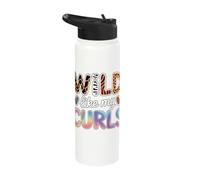 Wild Like My Curls Curly Haired Colorful Animals Leopard Stainless Steel Insulated Water Bottle