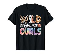 Wild Like My Curls Curly Haired Colorful Animals Leopard T-Shirt