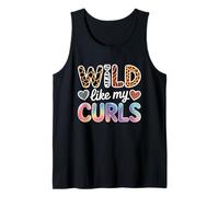Wild Like My Curls Curly Haired Colorful Animals Leopard Tank Top