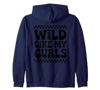Wild Like My Curls Curly Haired Cute Kawaii Kids Zip Hoodie