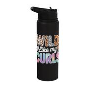 Wild Like My Curls Curly Haired Leopard Animals Colorful Stainless Steel Insulated Water Bottle