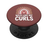 Wild Like My Curls Curly Haired Rainbow Heart Love Curls PopSockets Adhesive PopGrip