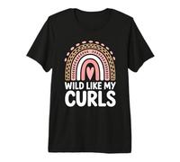 Wild Like My Curls Curly Haired Rainbow Heart Love Curls Premium T-Shirt