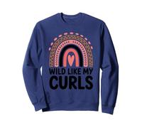 Wild Like My Curls Curly Haired Rainbow Heart Love Curly Sweatshirt