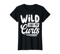 Wild Like My Curls Cute Curly Hair Funny Value Graphic T-Shirt, Women, Black, XL