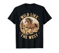 Wild Like The West Cowboy Southwest Horse Western T-Shirt