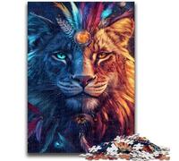 Wild Lion Cat Adult Puzzles 1000 Pieces,Help The Brain Exercise Addictive Toys to Cultivate Patience Parent-child Interaction (50x75cm)