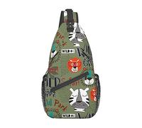 Wild Lion Sling Bag, Chest Bag Daypack, Crossbody Sling Backpack for Travel Sports Running Hiking