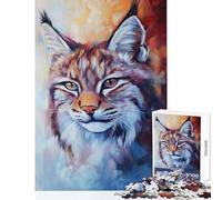 Wild Lynx Portrait Jigsaws 1000 Pieces for Teenagers Boost Cognitive Clarity And Sharpness Mindful Calm Play Enjoyment (38x26cm)
