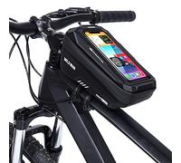 WILD MAN 1L Quick Release Waterproof Bycicle Front Frame Bike Bag Bike Phone Holder with Touch Screen Top for Mountain Road Bike MTB Cycling (XS2,Red)