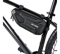 WILD MAN Rainproof Hard Shell Bike Triangle Frame Bag Top Tube Bicycle Bags Good for MTB Mountain Road Bike or Motorcycle Saddle (XT4, Twill)