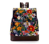Wild Meadow Florals Flower Bouquet Women Backpack, Small Travel Flap Rucksack Handbag Causal Daypack for Ladies Girls