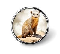 Wild Meerkats Badge Holder Personalized Metal Button Pin Fashion Round Badge with Pattern Pin DIY Button Badges Exquisite Brooch Crafts Gift Clothes Decorative Pins