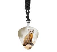 Wild Meerkats Guitar Pick Necklace Exquisite Cool Pendant Necklaces Titanium Steel Personalized Necklaces Fashion Guitar Pick Holder Necklace Unisex Unique Gifts