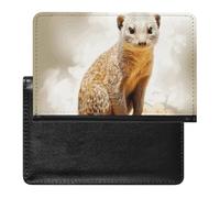 Wild Meerkats Passport Holder with 3 Card Slots, Portable PU Leather Travel Wallet, Slim Protective Cover for Passport, ID, Credit Cards