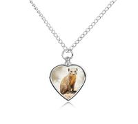 Wild Meerkats Pet Urn Necklace for Dog Cat Ashes Heart Cremation Keepsake Pendant Memorial Jewelry Gifts for Women Men