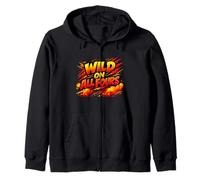 Wild Motion Energy Animal Style Graphic Design Zip Hoodie