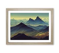 Wild Mountain Sunrise Framed Print | A2 Oak Framed Wall Art | Ready to Hang | Modern Landscape Picture | Living Room Bedroom Lounge Office