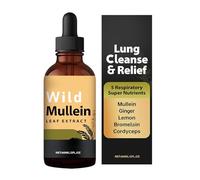 Wild Mullein Drops for Lungs,All-Natural Mullein Drops with Ginger & Lemon for Lung Cleanse and Detox,Mullein Leaf Extract for Respiratory Lung Health (1)
