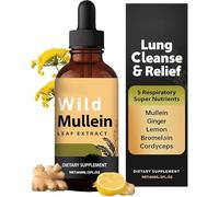 Wild Mullein Drops for Lungs, Natural Wild Mullein Leaf Extract for Cough Control & Lung Cleanse Support, Natural Formula for Men & Women (2)
