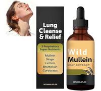 Wild Mullein - Wild Mullein Drops, Natural Wild Mullein Leaf Extract for Lung Cleanse and Detox, Gentle and Portable, Ideal for Men & Women (1 Pcs)