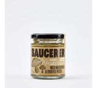Wild Mushroom and Truffle Oil Pesto Pasta Sauce by The Saucerer 190g -Gourmet, Stir-In Pasta Sauce with Five Mushrooms & Black Truffle Oil - Made in the UK