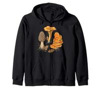 Wild Mushroom Foraging Mycology Botanical Art Zip Hoodie