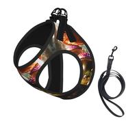 wild mushroom print Dog Harness, 2X Buckle,Dog Vest,No Pulling Front Leash Clip,for Small Medium Dogs