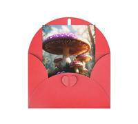 Wild Mushroom Print Vertical Greeting Card With Envelope,Greeting Note | Thank You Card For Christmas, Birthday, Valentine'S Day & Party Invitations