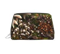 Wild Mushroom Printed Portable Beauty Case, Compact Travel Pouch with Organized Interior Slots for Daily