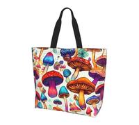 Wild Mushroom Shoulder Bag,Large Capacity Reusable Grocery Shopping Bag,Women'S Ultra-Light Handbag Tote Travel