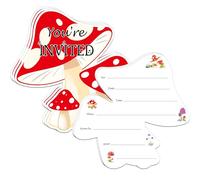 Wild Mushrooms Invitations With Envelopes 5x7 Inch Fill-in Birthday Party Invitation Cards You Are Invited Cards Wild Mushroom Thank You Card for Wedding, Bridal Shower,Birthday Invites 20 Pack