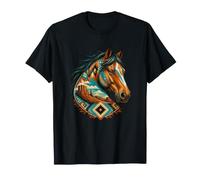 Wild Mustang Western Canyon Navajo Pattern T-Shirt