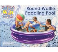 Wild 'n Wet Round Waffle Paddling Pool, 182 x 35 cm, Purple, Heavy Gauge PVC