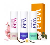 Wild Natural Deodorant Mini Trial Pack 3 Pack of Fresh Scents | Travel Size Minis Ideal for Holiday, Work or the Gym | Fresh Scents Variety Trio | Aluminium Free | Vegan | 24hr Protection