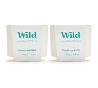 Wild - Natural Refillable Deodorant - Fresh Cotton & Sea Salt Refill Duo Pack - Vegan & Eco-Friendly - Aluminium Free - Long Lasting Protection - Natural Ingredients - 2 Pack of 40g Refills