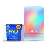 Wild Natural Refillable Deodorant Starter Kit with Ombre Case & Cola Scented Refill (40g) - Aluminium Free & Vegan - Long Lasting Protection