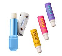 Wild Natural Refillable Lip Balm Starter Kit - Includes Bee Print Aluminium Case & 3 Pack Lip Balm Refills in a Variety of Scents - Includes Coconut & Vanilla, Manuka Honey & Passionfruit Swirl Scents
