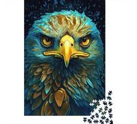 Wild Neon Eagle 1000-Piece Adult Jigsaw Puzzle, 52x38cm/1000pcs; to Return to Whenever Time Permits; White Pieces for Organised Sorting