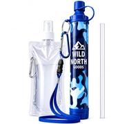 Wild North Goods Water Filter Straw with Bottle, Portable Camping Water Filter & Survival Water Purifier for Hiking, Travel, Fishing, Backpacking & Emergency Kit
