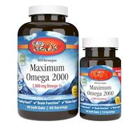 Wild Norwegian 2,000 mg Omega 3, Non-GMO, Natural Lemon Flavor, Gluten-Free, No Artificial Preservatives, 120 Soft Gels, MaximumOmega2000