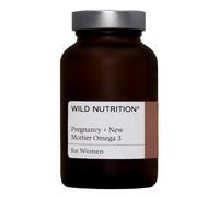 WILD NUTRITION Food-Grown® Pregnancy + New Mother Omega 3 | Omega 3 Pregnancy Vitamins for Women | Prenatal Omega 3 Pregnancy Supplement | Sustainably Sourced Essential Fatty Acids & DHA | 60 Capsules