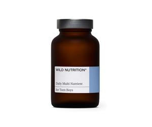 WILD NUTRITION Food-Grown Teen Boy Daily Multi Nutrient | Multivitamin for Teens Boys with Zinc, Selenium, Folate and More to Support Strong Bones, B