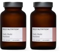 WILD NUTRITION Food-Grown® Women's Daily Multi Nutrient | to Support Hormonal Balance, Fatigue, and Mental Resilience | Multivitamins for Women | 60 Capsules (Pack of 2)