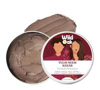 Wild Oak Tulsi Neem Kesar Face Scrub and Masque, 100g, Ayurvedic Formula with Bamboo Charcoal, Almond Oil, Saffron, Green Tea for Detox, Exfoliation, Brightening