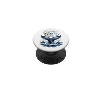 Wild & Ocean Free Whale Moon Coastal Nautical PopSockets Adhesive PopGrip