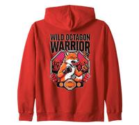 Wild Octagon Warrior Mixed Martial Mma Fighter Fox Arts Zip Hoodie
